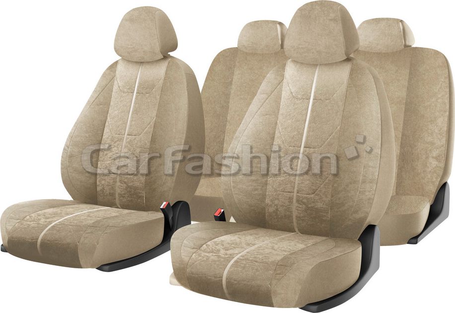 Чехлы универсальные CarFashion Cruise на сидения авто, цвет Бежевый/Бежевый/Бежевый/Бежевый. Артикул 10102