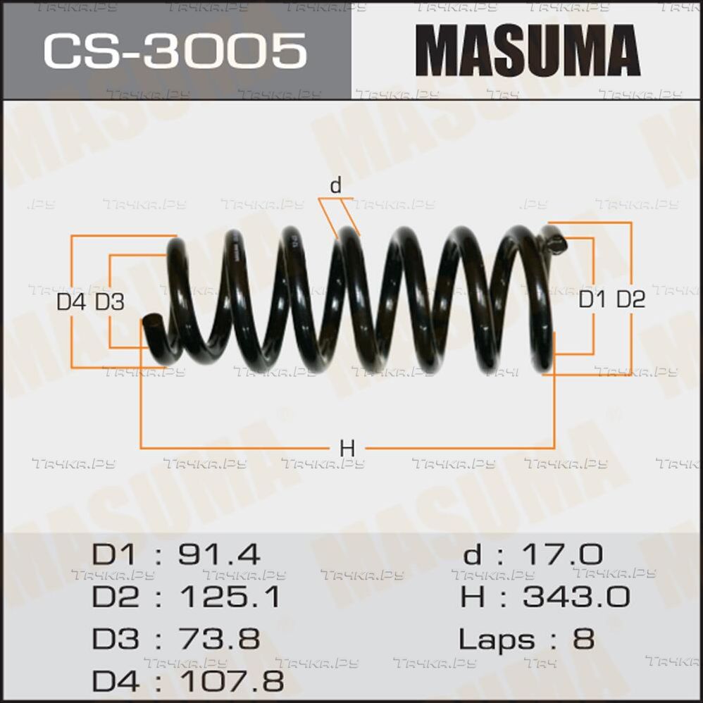 Пружина подвески Masuma передняя правая/левая для Mitsubishi Pajero III 2000-2007. Артикул CS-3005