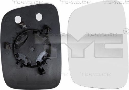 Зеркальное стекло бокового зеркала TYC правое для Volkswagen Caddy III 2004-2015. Артикул 337-0145-1