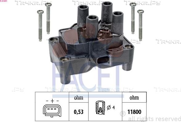 Катушка зажигания Facet Made in Italy - OE Equivalent для Ford Fiesta VI 2008-2019. Артикул 9.6381