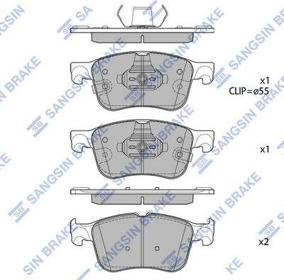 Тормозные колодки Sangsin Hi-Q. Артикул SP4520