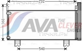 Радиатор кондиционера (конденсатор) AVA (алюминий). Артикул TO5660D
