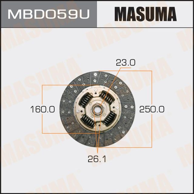 Диск сцепления Masuma для Mitsubishi 3000 GT I 1990-1999. Артикул MBD059U