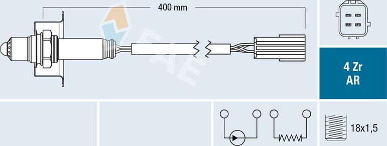 Лямбда-зонд (кислородный датчик) FAE. Артикул 75613