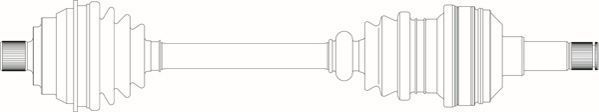 Полуось (привод в сборе, приводной вал) General Ricambi передняя левая для Volkswagen Sharan I 1995-2010. Артикул WW3254