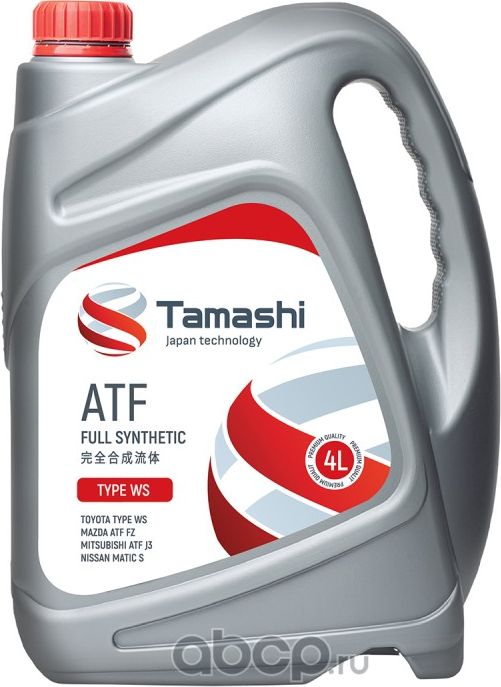 Масло АКПП 4л ATF TYPE WS (Toyota TYPE WS/Mazda ATF FZ/Mitsubishi ATF J3/Ni (Tamashi). Артикул ATFTWS4