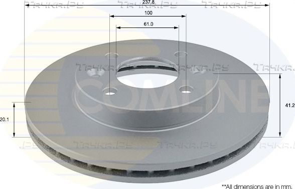 Тормозной диск Comline COATED передний для Renault 9 1984-1989. Артикул ADC1505V