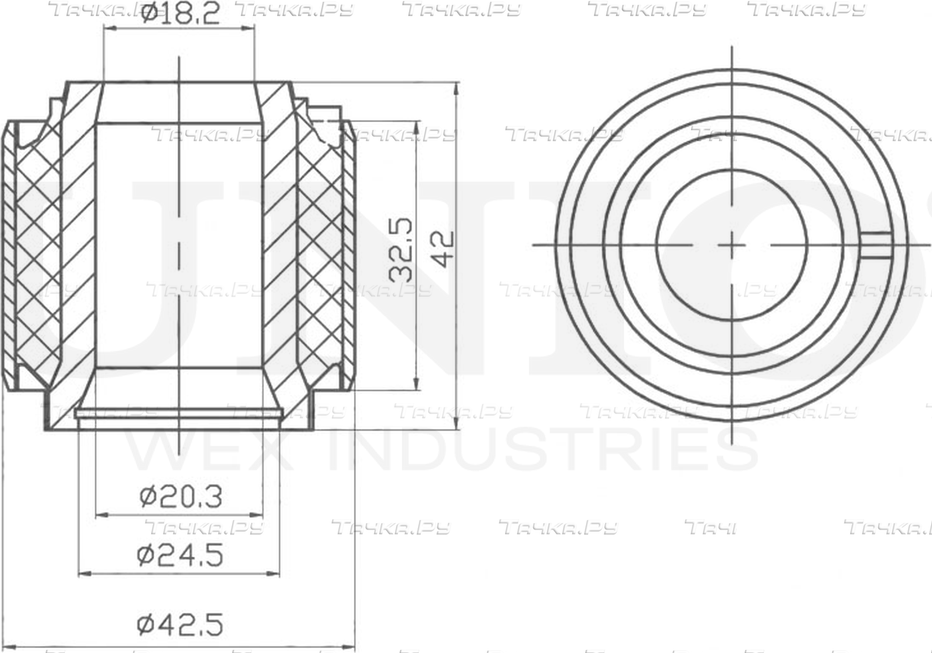 Сайлентблок реактивной тяги (Unio). Артикул RMP-20367