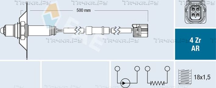 Лямбда-зонд (кислородный датчик) FAE для Honda Civic VIII 2006-2011. Артикул 75610