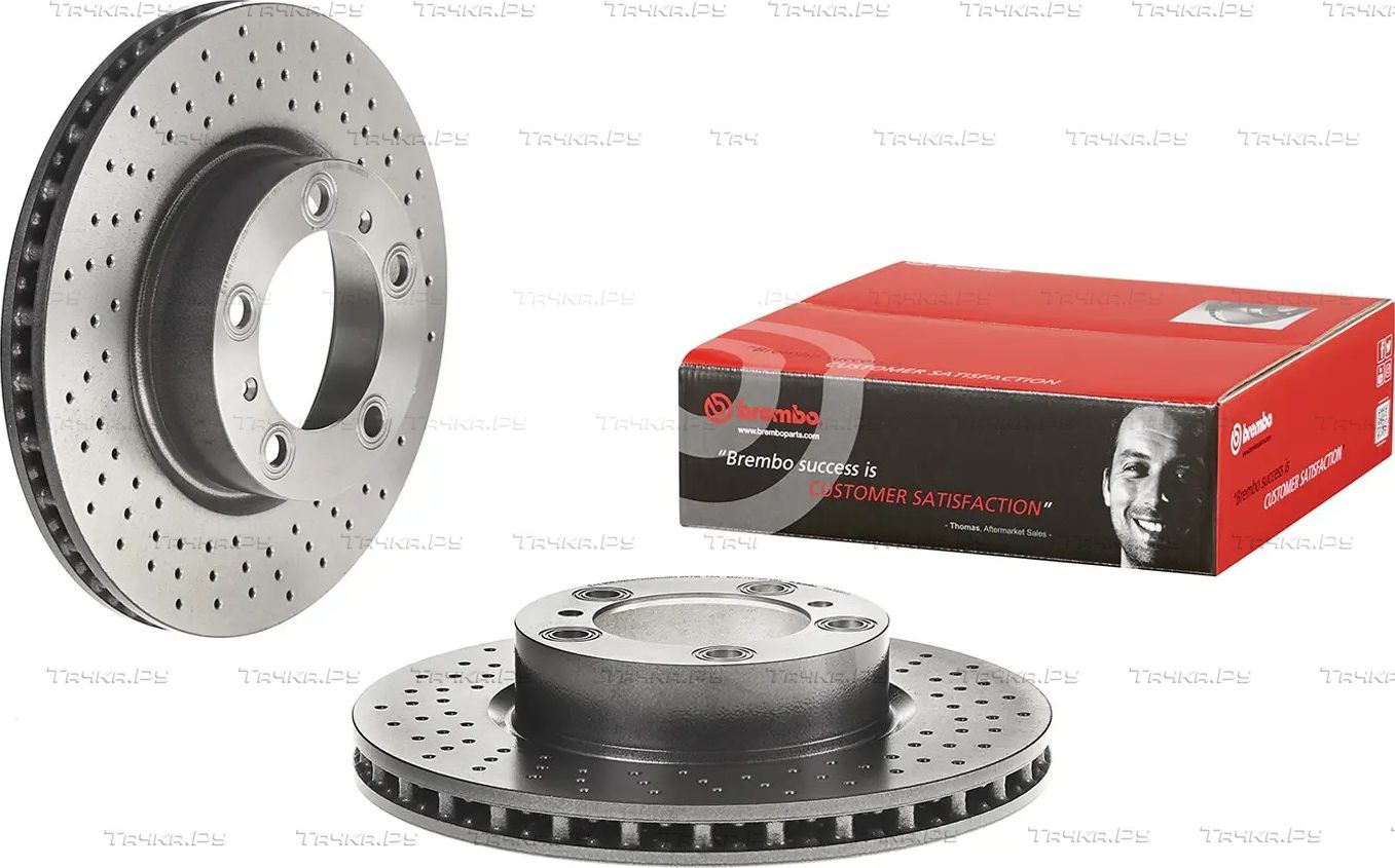 Тормозной диск Brembo PRIME LINE - UV Coated передний для Porsche Boxster III (981) 2012-2016. Артикул 09.D805.11
