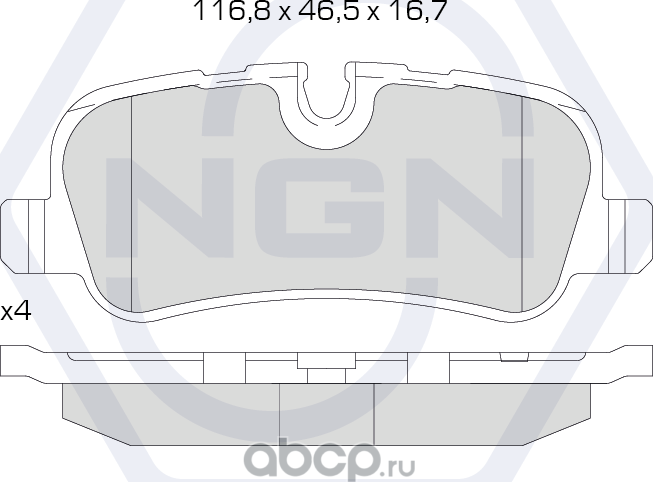Колодки тормозные керамические, задние (NGN). Артикул 3501320