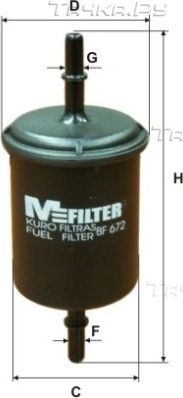 Топливный фильтр MFilter для Citroen AX 1986-1998. Артикул BF 672