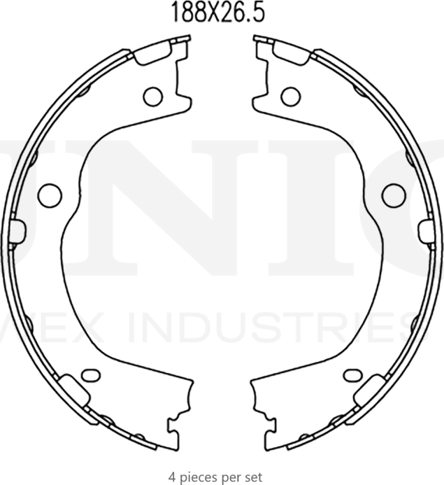 Колодки тормозные барабанные, комплект (Unio). Артикул BRP-10050