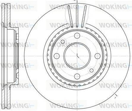Тормозной диск Woking передний для Lada Largus I 2012-2026. Артикул D6144.10