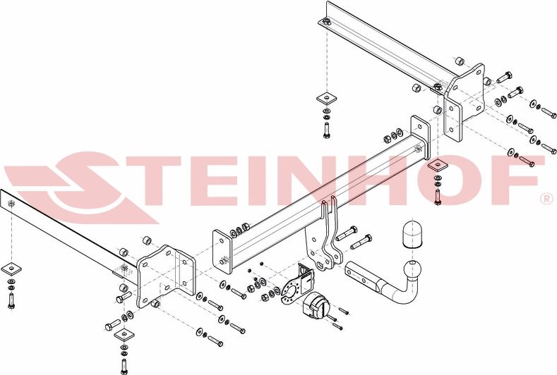 Фаркоп Steinhof для Audi A8 D3 (вкл. Quattro, вкл. S8) 2002-2010. Артикул A-057
