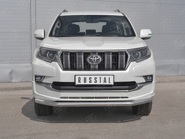 Защита RusStal переднего бампера d63 секции для Toyota Land Cruiser Prado 150 Style 2019-2020. Артикул LCPZ-003295