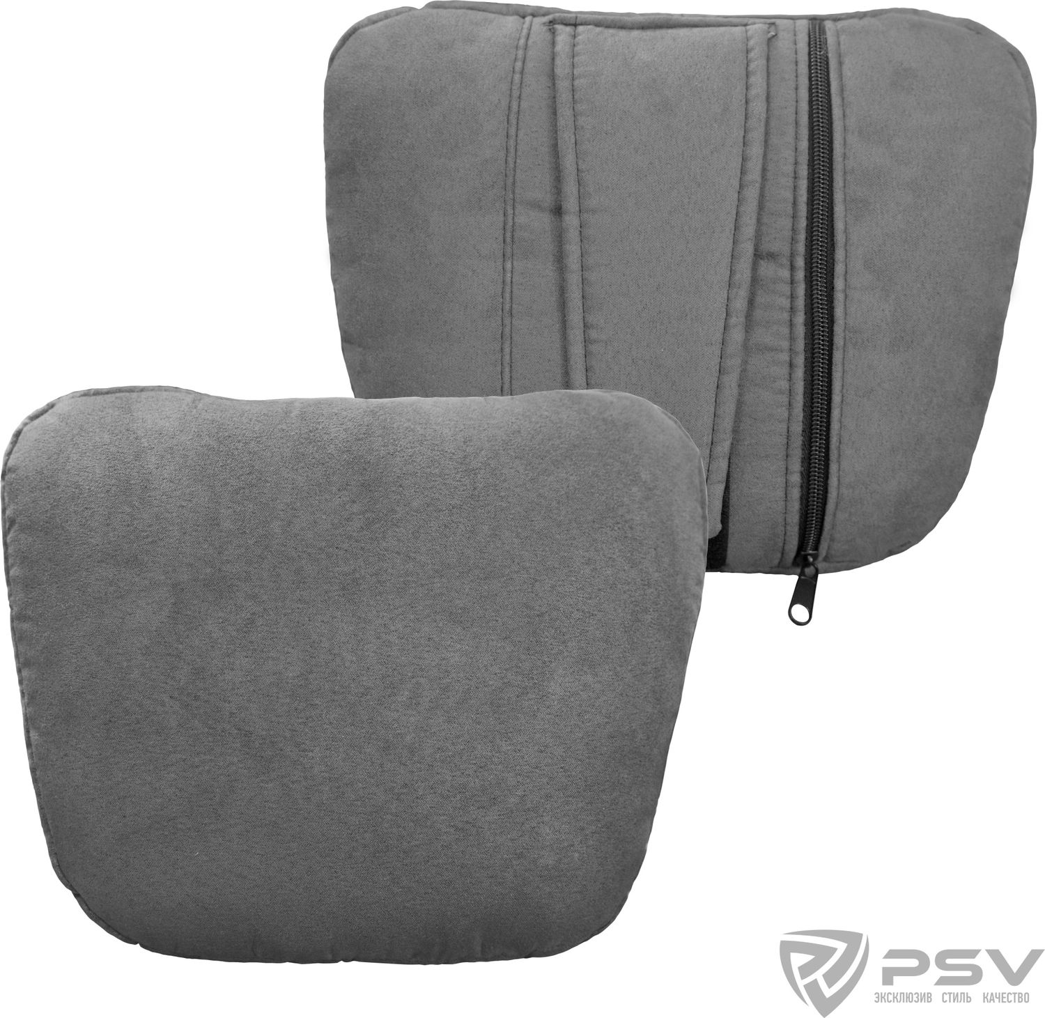 Подушка PSV Lux Way на подголовник, Серый, алькантара. Артикул 131800