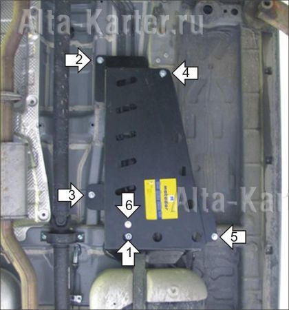 Защита Мотодор для топливных патрубков SsangYong Actyon II New 2011-2024. Артикул 02808