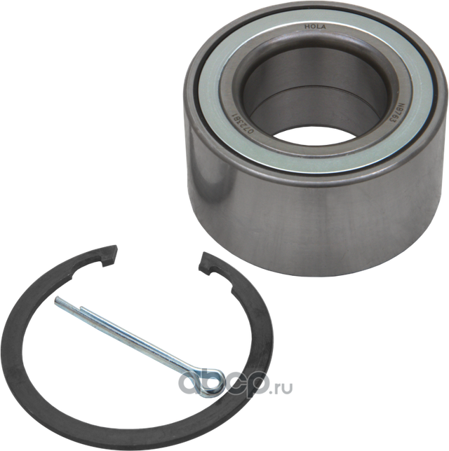 Подшипник ступицы, комплект, передний, подшипник, стопорное кольцо, шплинт, HYUNDAI Solaris I 2010 (Hola). Артикул NB763