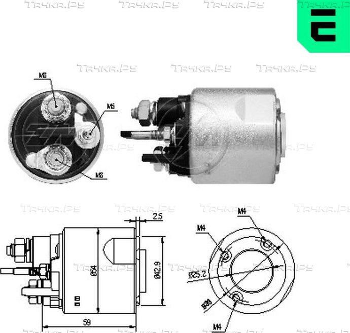 Втягивающее реле стартера Era для Renault Megane IV 2010-2026. Артикул ZM4494