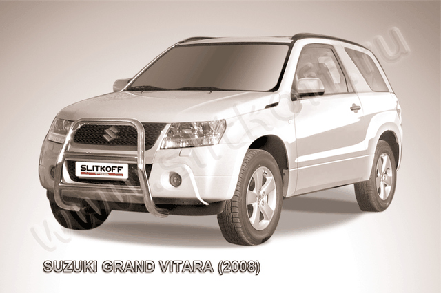 Кенгурятник Slitkoff d57 высокий для Suzuki Grand Vitara III 3-дв. 2008-2012. Артикул SGV3D08004
