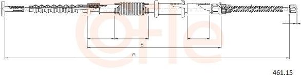 Трос ручника (тросик ручного тормоза) Cofle. Артикул 461.15