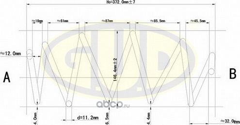 Пружина подвески G.U.D. передняя для Ford Fiesta V 2001-2008. Артикул GCS027591