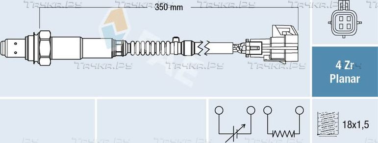 Лямбда-зонд (кислородный датчик) FAE для Opel Vectra C 2002-2008. Артикул 77462