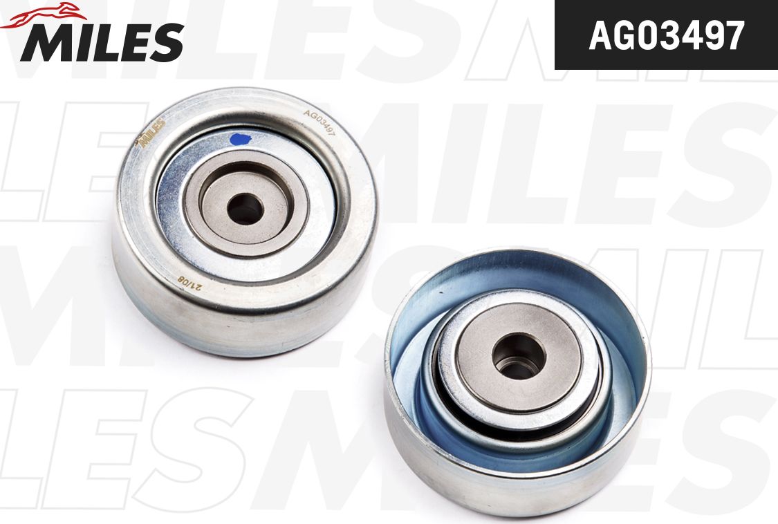 Направляющий (ведущий) ролик приводного поликлинового ремня Miles (Металл). Артикул AG03497