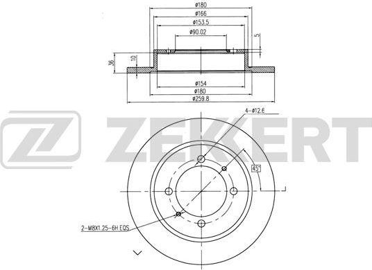 Тормозной диск Zekkert. Артикул BS-5225B
