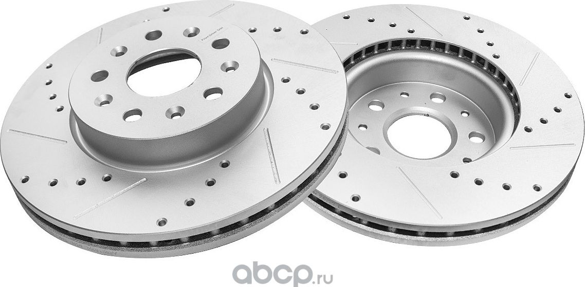Передний тормозной диск Evolution с перфорацией и насечками, в покрытии GEOMET P (Powerstop). Артикул AR82183