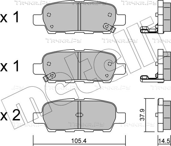 Тормозные колодки Metelli задние для Nissan Leaf II (ZE1) 2019-2026. Артикул 22-0612-0