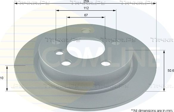 Тормозной диск Comline COATED задний для MINI Hatch III (F55/F56) 2013-2026. Артикул ADC1789