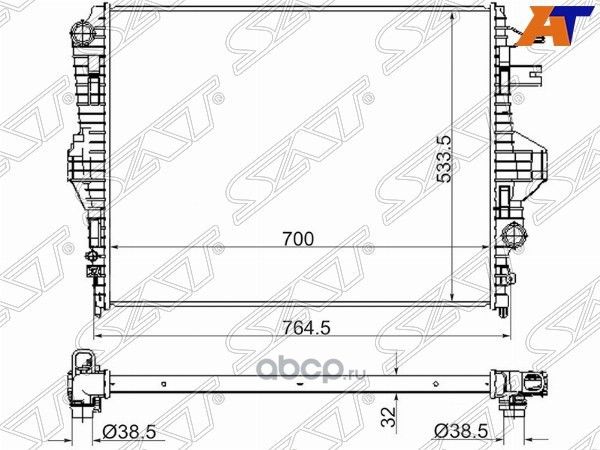 Радиатор VW TOUAREGPORSCHE CAYENNE 10- (SAT). Артикул VW00010