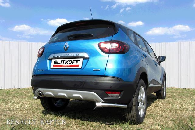 Защита Slitkoff задняя уголки d42 для Renault Kaptur 4WD 2016-2026. Артикул RK4WD009