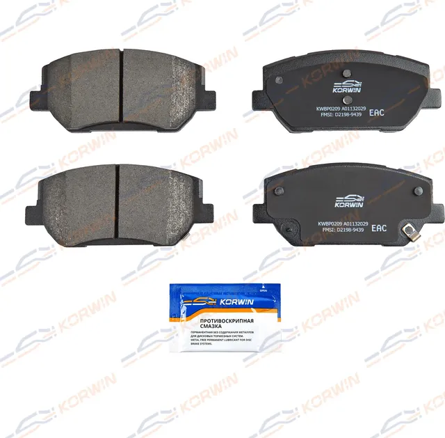 Колодки тормозные перед. Kia Optima IV (JF) 15-/Hyundai i30 (PD) 17 (Korwin). Артикул KWBP0209