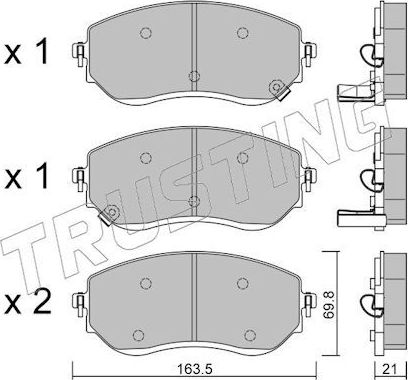 Тормозные колодки Trusting. Артикул 1191.0