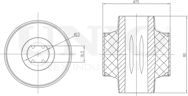Сайлентблок рычага подвески (Unio). Артикул RMP-20552