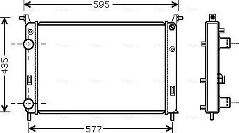 Радиатор охлаждения двигателя AVA для Fiat Strada 2000-2026. Артикул FTA2316