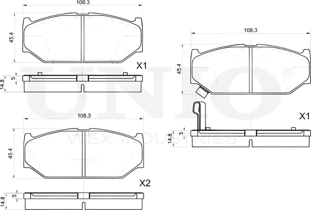 Колодки тормозные дисковые, комплект (Unio). Артикул BRP-20348
