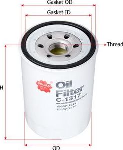 Масляный фильтр Sakura. Артикул C-1317