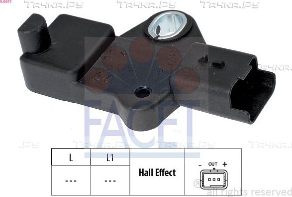 Датчик положения коленвала Facet Made in Italy - OE Equivalent для Citroen C4 II 2009-2026. Артикул 9.0671