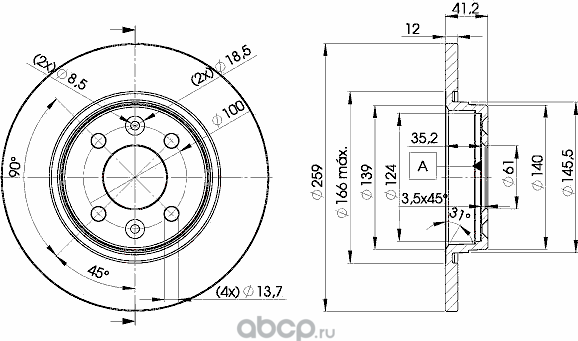 Диск торм. передн. Logan (04-) (Icer). Артикул 78bd4707
