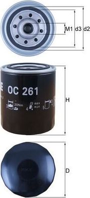 Масляный фильтр Mahle-Knecht для TVR Chimaera 1993-2003. Артикул OC 261