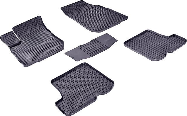 Коврики резиновые Seintex с узором сетка для салона Renault Sandero 2010-2013. Артикул 83189