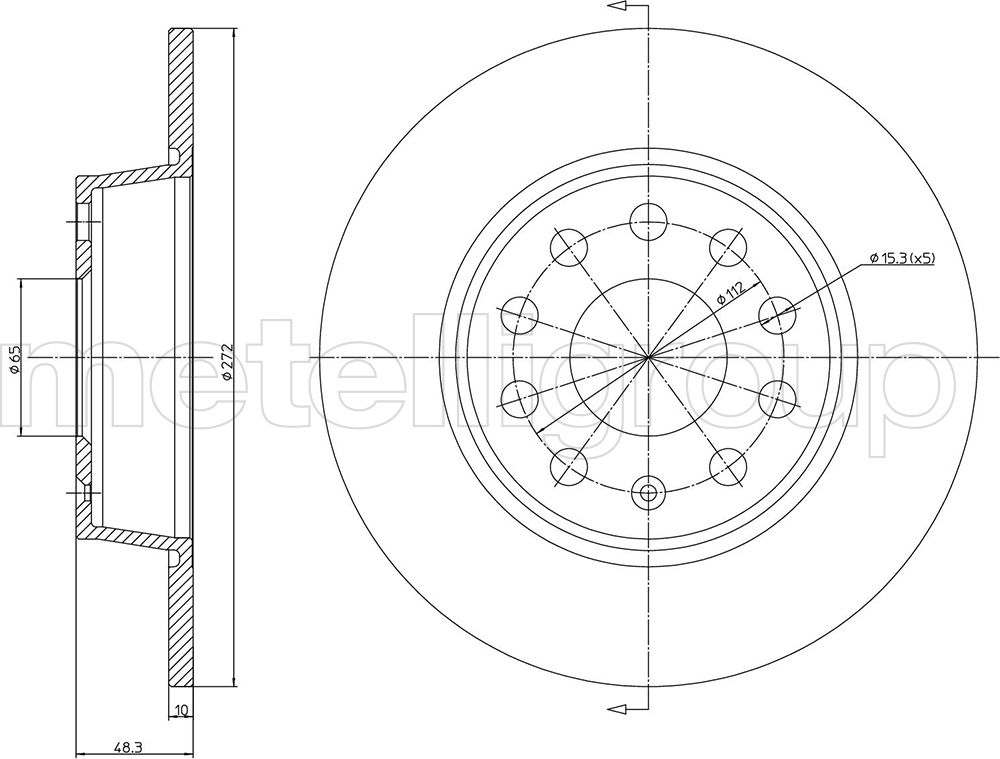 Тормозной диск Metelli. Артикул 23-1248C