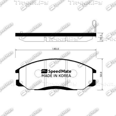 Тормозные колодки SpeedMate. Артикул SM-BPH027