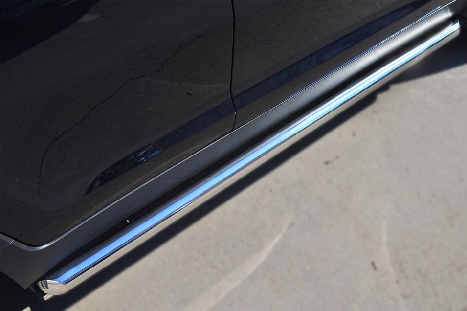 Защита порогов RusStal труба d63 (вариант 1) для Kia Sportage III 2014-2026. Артикул KSGT-001670