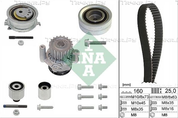 Помпа (водяной насос) с комплектом ремня ГРМ Ina для Volkswagen Passat B6 2009-2010. Артикул 530 0550 32