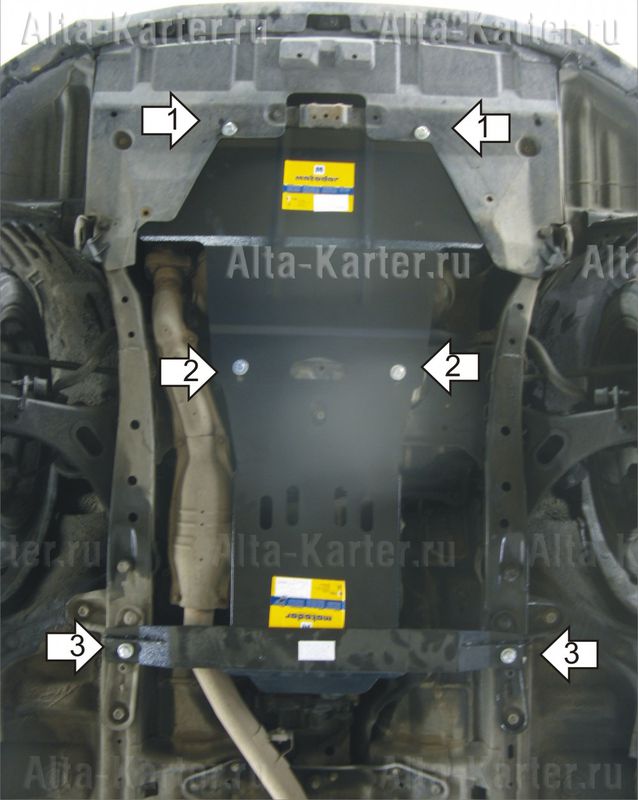 Защита Мотодор для картера, КПП Subaru Legacy V 2009-2014. Артикул 02221